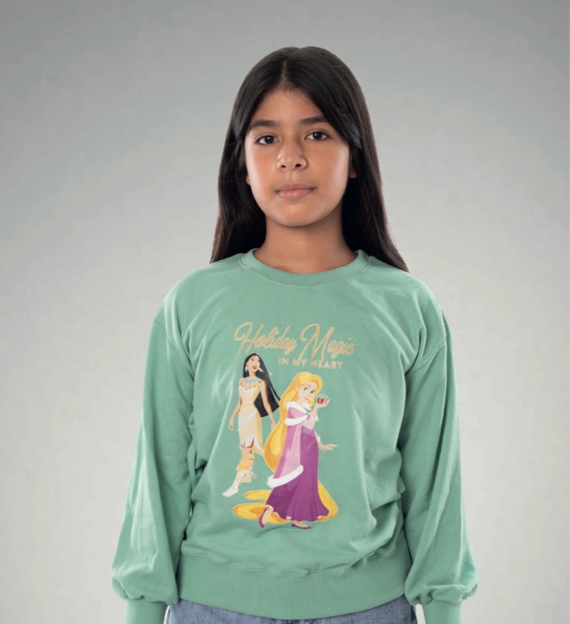 T-shirt Niña verde-azul